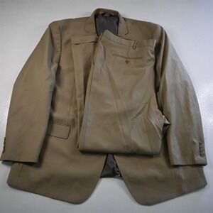 Angelo Rossi 56L 46x32 Beige Camel Khaki Mens Jacket Pants Suit